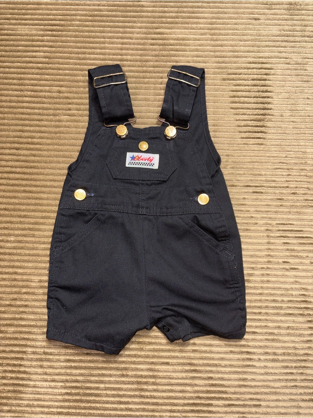 Vintage Liberty Black Cotton Toddler Shortalls